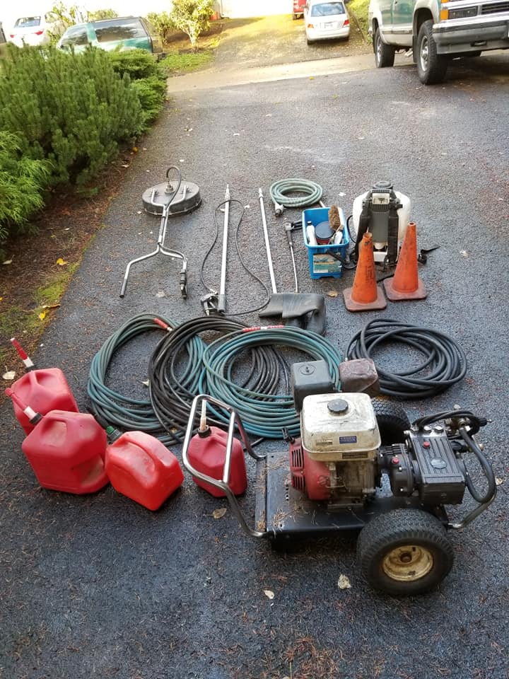 Image of the gear needed for the pressure washing job